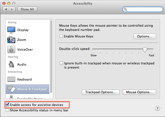 Assistive Devices Setting